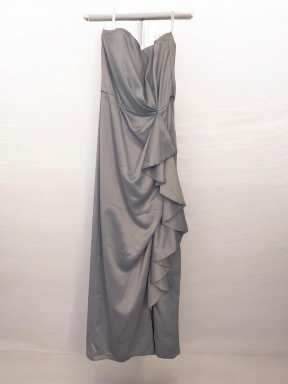 Social Bridesmaids Light Blue Ruffle-Accent Evening Dress ~ Size 10